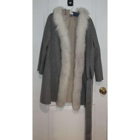 Ing Loro Piana Guy La Roche Natural Fawn Light Fox Finland Fur Coat XS Gray - Picture 1 of 12